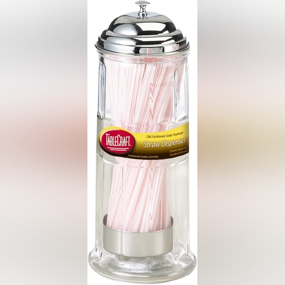 TABLECRAFT OLD FASHION SODA FOUNTAIN STRAW DISPENSER
